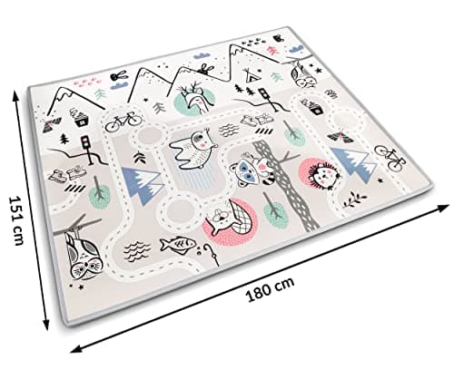 Nukido Double Sided Play Mat for Baby - Floor Mattress for Nursery - Foldable Play Mat - Play Mat for 0-6 Months - Grey - 150 x 180 x 1.5 cm - Image 6