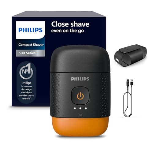 Rasoir Philips série 500 – électrique et compact, Lift & Cut, lames Dual SteelPrecision, têtes flottantes 3D, poils secs ou mouillés, étui de voyage, verrouillage, couvercle magnétique, modèle S595/05 - Image 2