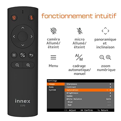 Innex C570 120 Degree Wide Angle 4K Webcam with AI Tracking, AI Auto Framing, ePTZ, Webcam with Micro, 5X Digital Zoom, Remote Control, Conference Camera for Zoom, Microsoft Teams - Image 7