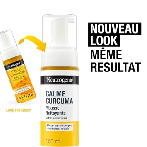 Neutrogena – Mousse Nettoyante Calme Curcuma (flacon-pompe de 150 ml) – Nettoyant visage à l'extrait de curcuma – 94% ont constaté une peau complètement nettoyée* - Image 7