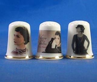 Lot de 3 dés à coudre en porcelaine de collection Coco Chanel