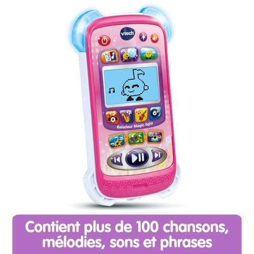 VTech - Magic Light Pink Music Player for Children with Headphones and Backlit Screen, Light Effects, Educational Music and Games, Gift for Children from 3 to 6 Years - Image 6