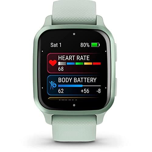 Garmin Venu Sq 2 - Montre connectée GPS Multisports avec écran AMOLED et Suivi santé - Metallic Mint avec Bracelet Vert d’Eau - Boîtier 40 mm - Image 6