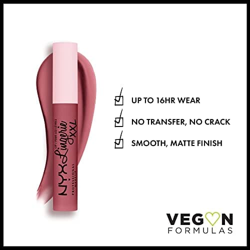 NYX Professional Makeup Matte Liquid Lipstick Lip Lingerie XXL, Long Lasting, Vegan Formula, No Transfer, Shade : Flaunt It (04) - Image 4