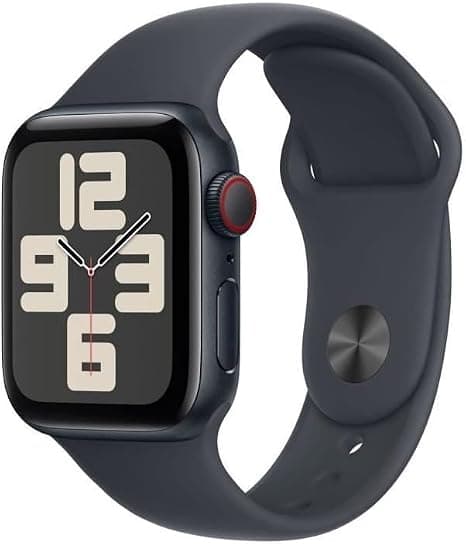 Apple Watch SE (2nd Gen) 40mm GPS + Cellular Smart Watch with Midnight Aluminum Case and Midnight Sport Bracelet (S/M) Activity Tracker, Sleep Tracker, Accident Detection, Heart Rate Monitoring - Image 1