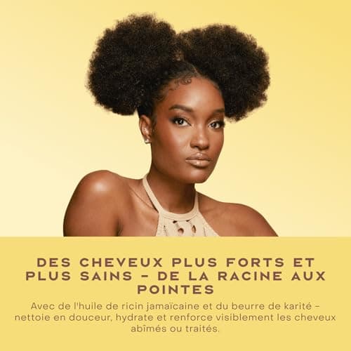 SheaMoisture Strengthen & Restore - Shampooing Doux - Sans Sulfate à l’Huile de Ricin Noir de Jamaïque et au Beurre de Karité - Pour Cheveux Abîmés ou Traités Chimiquement - 1 x 384 ml - Image 6