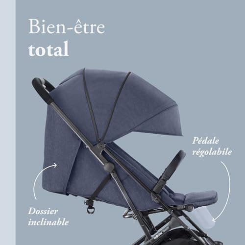 Inglesina Sketch Lightweight Compact Pushchair, Blue, Comfortable, Up to 17 kg, One-Handed Folding, UPF 50+ - Image 3