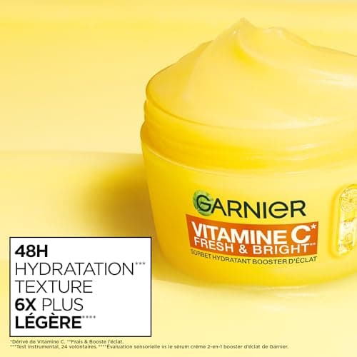 GARNIER - SkinActive - Routine Vitamine C - Crème Sorbet Hydratante Fresh & Bright (85 ml) + Sérum Jour Vitamine C (30 ml) - Réduit Les Taches Brunes, Unifie & Booste l’Éclat - Tous Types de Peaux - Image 4