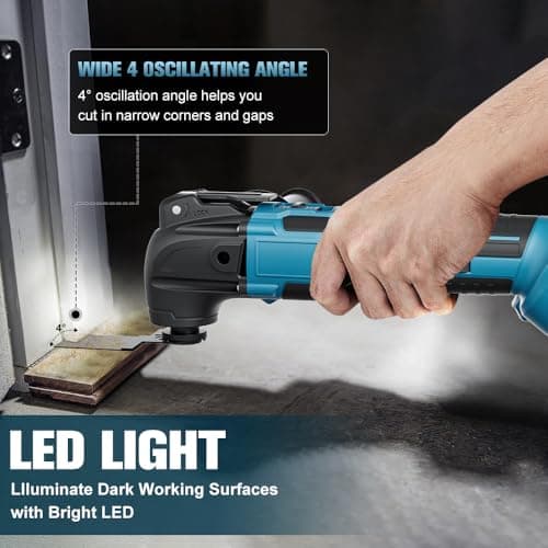 Multi-Tool Oscillating Cordless Oscillating Saw for Makita 18V Battery (No Battery), Multitool with 6 Adjustable Speed, Multifunctional Saw for Removing, Scraping, Cutting - Image 8