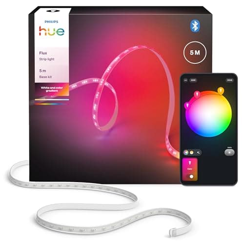 Philips Hue Flux LED Strip, 1200 lm, 5 m, WACA, Flexible Indoor Lighting, Chromasync Colours, RGBWWIC, Cuttable, Extendable, Reusable, Voice and App Control - Image 3