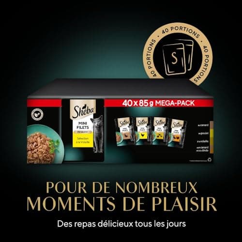 SHEBA Mini Fillets – Fresh Sauce, Poultry Selection for Adult Cats – 40 x 85 g - Image 8