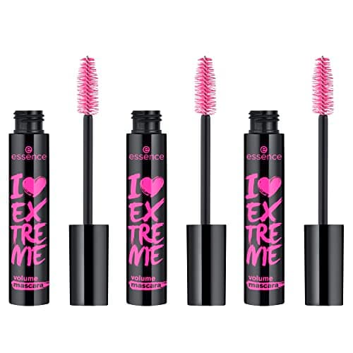 essence I LOVE EXTREME Volume Mascara – Mascara noir n°01 pour un volume intense, allonge et recourbe les cils. Vegan, sans parfum, sans microplastiques ni nanoparticules. Pack de 3 (3x12ml). - Image 2