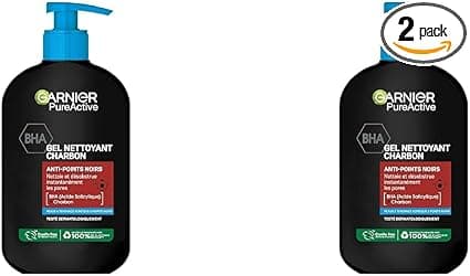 Garnier Pure Active - Gel Nettoyant Visage Anti-Points Noirs - Nettoie & Désincruste les Pores - Enrichi en Charbon Actif et Acide Salicylique - Pour Peaux à Tendance Acnéiques - 250 ml (Lot de 2) - Image 3