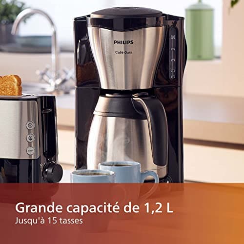 Philips HD7546/20 1.2 L Isothermal Coffee Maker, Up to 15 Cups, Rich Coffee Taste, Direct Auto Shut Off, Stainless Steel, Silver/Black - Image 7