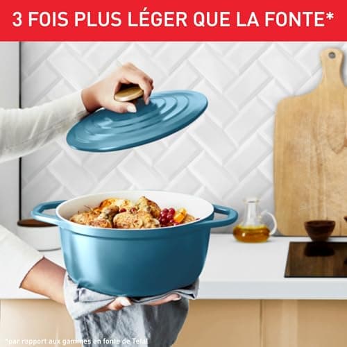 Tefal Air Soft Light Casserole Dish 24 cm Lightweight Cast Aluminium Condensing Lid Easy Clean E2704604 - Image 5