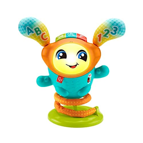 Fisher-Price Mon Petit DJ | Petit Robot Jouet sur Ressort 4 en 1 | Jouet Interactif Bébé 9 Mois à 36 Mois | Jouet Educatif Musical et Lumineux pour Apprendre en S'amusant | Version Française, HJP88 - Image 2