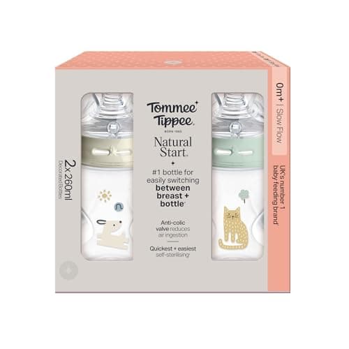 Tommee Tippee Natural Start Bottles 0.01m+ 2 Pack 260ml Bottles with Natural Mouth Teat Slow Flow Teat, BPA Free, Green & White - Image 4