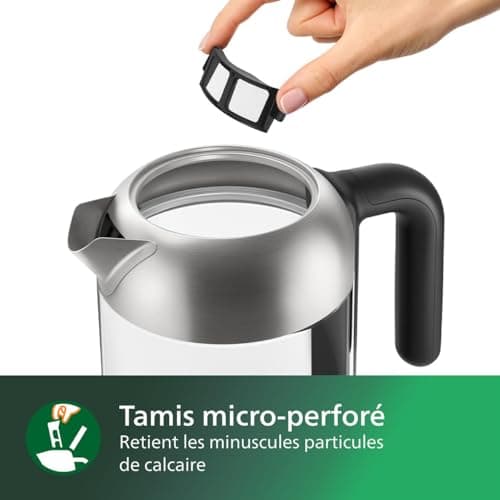 Philips 5000 Series Glass Electric Kettle - 1.7L Capacity, Flat Resistance for Fast Boiling, Anti-Limescale Sieve, 360° Wireless Base, Removable Lid, Blue Indicator Light (HD9339/80) - Image 8