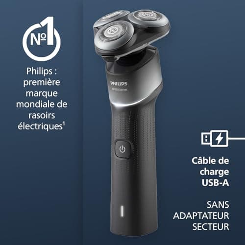 Philips 5000X Series - Rasoir électrique 100 pourcent étanche, technologie SkinProtect, tête flexible à 360°, 1 h de charge / 5 min - Charge rapide, capot de protection argenté, modèle X5004/00 - Image 4