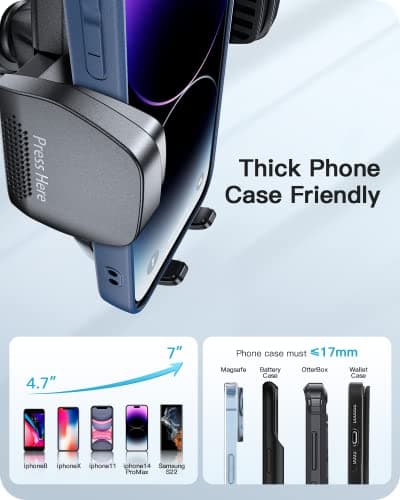 APPS2Car Car Phone Holder, Windshield Dashboard Mount, Adjustable Long Arm Gooseneck Mobile Cradle, Hands-Free Air Vent Holder Universal iPhone 13/12/11 Samsung - Image 5