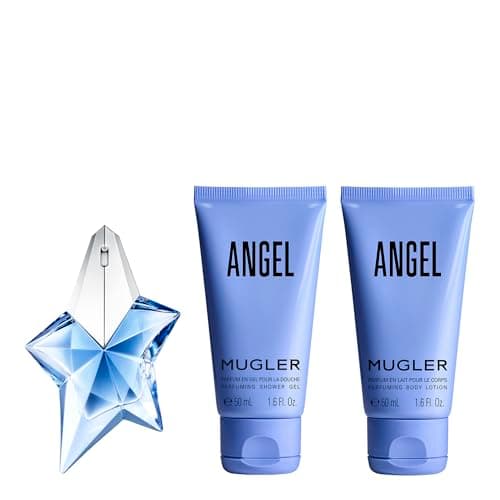 MUGLER Angel - Coffret Pour Elle - Eau de Parfum Femme 25 ml - Lait Corps 50 ml - Gel Douche 50 ml - Ambré Gourmand - Patchouli, Accord Praline & Absolu de Vanille - Tenue Longue Durée - Image 3