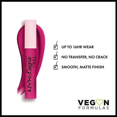 NYX Professional Makeup Rouge à Lèvres Liquide Mat Lip Lingerie XXL, Longue Tenue, Formule Vegan, Sans transfert, Teinte : Pink Hit (19) - Image 4