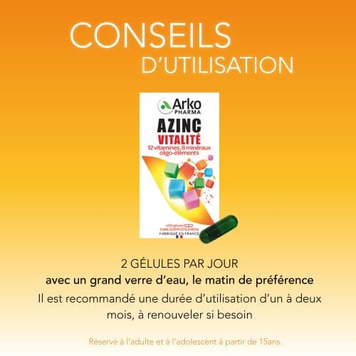 Azinc Vitalité - Réduit la fatigue due au surmenage, soutient les performances intellectuelles, dès 15 ans - 120 gélules - Image 6