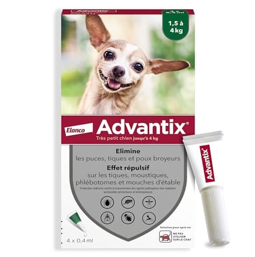 Advantix Very Small Dog Between 1.5 and 4 kg - Dog Pipettes Against 6 Parasites - Treatment and Protection for Your Dog for 4 Weeks - 4 x 1ml - Image 2