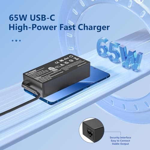 YBXYJQT 65W USB C Fast Charger Compatible with Lenovo Thinkpad X1 Carbon, T14, T15, T480, T490, T580, T590, E480, E490,Chromebook C330, S330, 100e, 300e, 500e,Yoga 720,910,920 Portable Adapter - Image 7