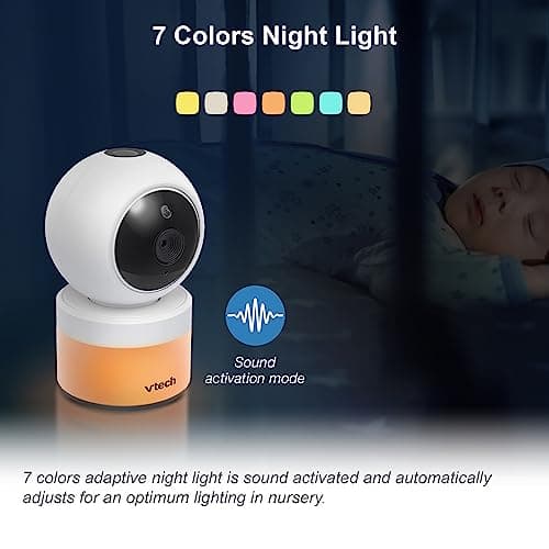 VTech - BM5463 -indoor- Lightshow Video Babyphone - Baby Monitor with Projection and Night Light 480p - FR Version, - Image 6