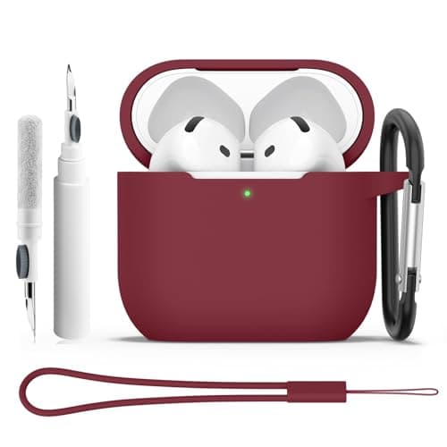 AirPods 4 Case 2024 Case with Cleaning Kit, 2mm Ultra-Thin Shockproof Silicone Protective Cover 4-in-1 Accessories for Apple AirPods 4th Generation with Carabiner and Lanyard - Image 2