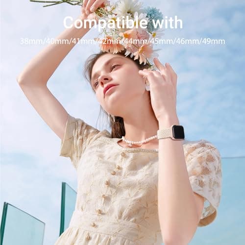 Higgs Braided Bands Compatible with Apple Watch Band 40 mm 41 mm 38 mm 42 mm 44 mm 46 mm 45 mm Ultra 3/2 49 mm Women Men Magnetic Clasp Elastic Nylon for iWatch Series 11 10 9 SE 8 7 6 5 4 3 UK - Image 6