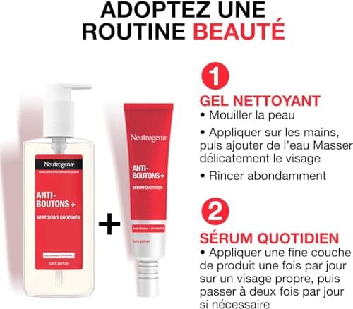 Neutrogena | Sérum Visage Quotidien Anti-Boutons+ (tube de 30 ml) – Soin visage à l'acide salicylique + 10% AHA/PHA – Sérum anti-imperfections sans parfum pour aider à éliminer les boutons - Image 7