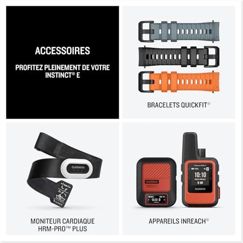 Garmin Instinct E - Rugged Smart GPS Watch - Black with Charcoal Grey Band - 40mm Case - Image 8