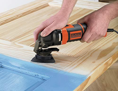 BLACK+DECKER MT300KA-QS 300W Wired Oscillatory Multi-Function Tool - 22,000 Osc/min - 2.8° - Quick and Tool-free Attachment - Comes in a Box with 11 Accessories: Sawing, Sanding and Scraping - Image 5