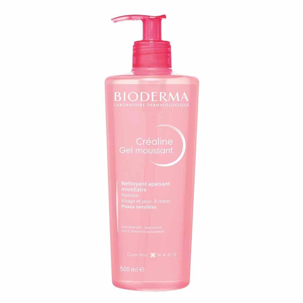 BIODERMA Créaline gel moussant - Nettoyant micellaire sans savon - Démaquille visage et yeux en douceur - Peaux sensibles - Flacon pompe 500 ml - Image 9
