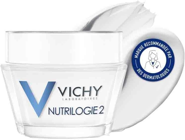 Vichy, Nutrilogie 2, Soin Profond Peau Sèche, Apaise Immédiatement les Sensations de Tiraillements et d'Inconforts, Efficacité 24H, Toucher Non Gras, 50 ml - Image 1