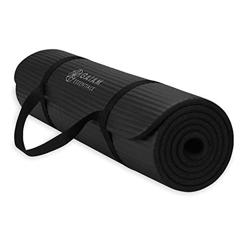 Gaiam Essentials Thick Yoga Mat with Carrying Strap for Yoga Mat, Black, 72" x 24" x 24" - Image 2