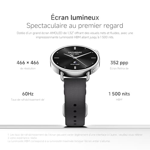 XIAOMI Watch S4 41 mm, 41 mm compact smart watch, 32 g ultra-light case, menstrual cycle prediction, +150 sports modes, HyperOS 3, leather strap (white). - Image 5