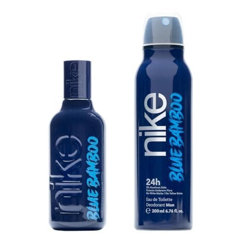 NIKE - Blue Promotion 100 ml + 200 ml, Eau de Cologne pour homme, Déodorant, Pack de 2, Parfum en spray, Eau de toilette naturelle et masculine, Arôme boisé fruité, Parfum frais - Image 4
