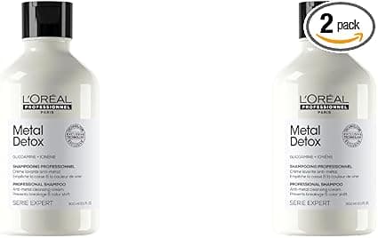 L'OREAL PROFESSIONNEL, Anti-Breakage Shampoo, Damaged & Brittle Hair, Coloured or Natural, Detoxifies & Strengthens Fiber, Long-Lasting Colour, Sulfate Free, Metal Detox, Expert Series, 300 ml - Image 1
