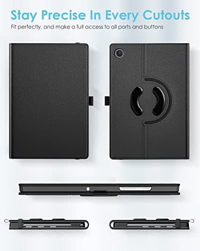 TiMOVO Rotating Case for Samsung Galaxy Tab A9+/A9 Plus 11 inch 2023 SM-X210/X216/X218, 90 Degree Rotating Stand Cover for Galaxy Tab A9+ Tablet Auto Sleep, Black - Image 7