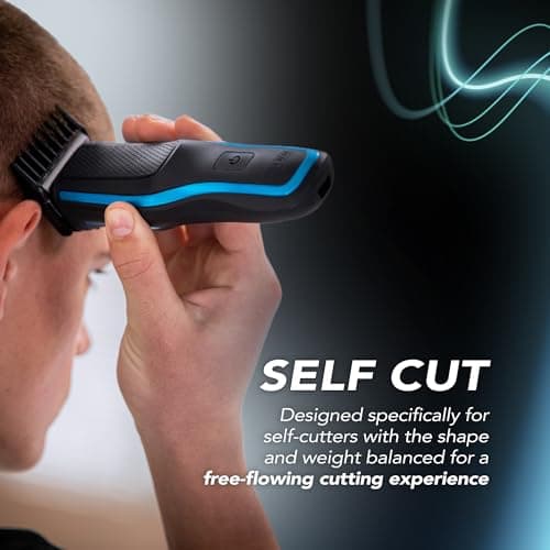 WAHL Self Clip 360 Hair Clippers Kit - Automatic Hair Clipper, Cordless Black 10 Combs, USB Charging, Long Life Battery, Self-Grooming, Rinsable Blades, Lightweight - Image 5