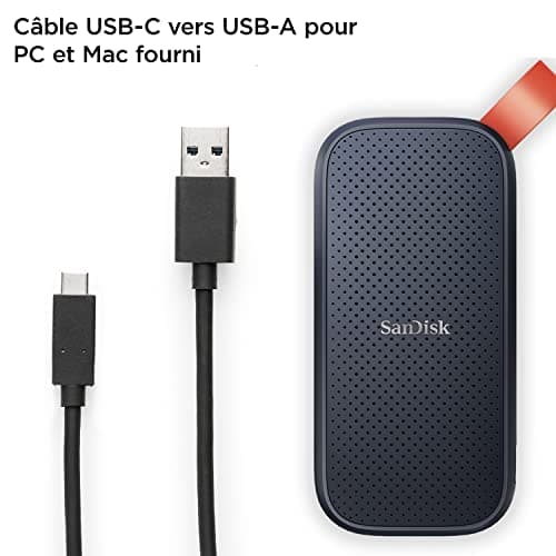 SanDisk Portable SSD 2TB (Portable External NVMe SSD, Speeds Up to 800MB/s, Robust, Heavy Duty Rubber Hook, Updated Firmware) Grey - Image 4