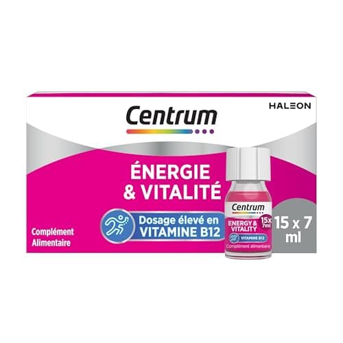 CENTRUM - Vitamine B12 Énergie & Vitalité - Zinc, Niacine (Vitamine B3) - Complément Alimentaire Multivitamines à Boire - Énergie, Immunité & Système Nerveux - Vegan - 15 shots x 7 ml - Image 3