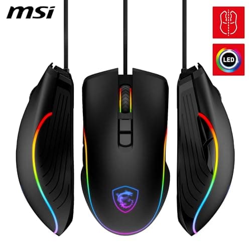 MSI Forge GM300 7-Button Optical Mouse with Scroll Wheel, 1000/1600/3200/6400 dpi, 10M+ Click Lifespan Switches, Dragon RGB LED Light Effects and Braided Cable - Image 5