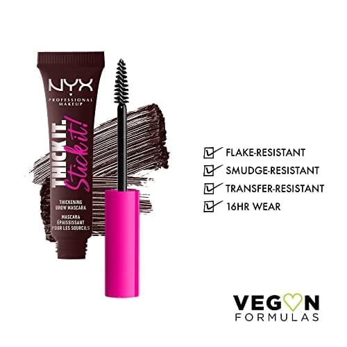 NYX Professional Makeup Thick It. Stick It! Mascara Sourcils, Résultat Teinté & Densifié 16h, Espresso - Image 4