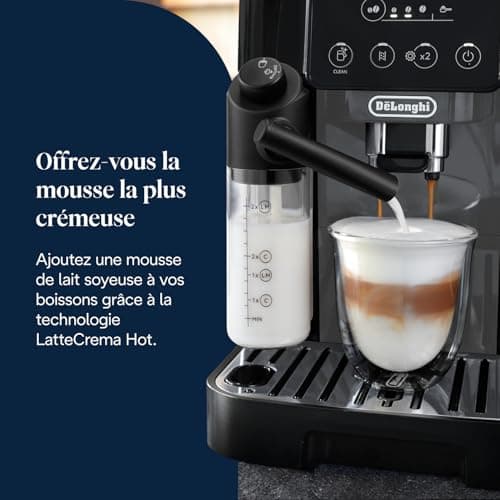 De'Longhi Magnifica Start - Perfetto Automatic Coffee Machine with LatteCrema Automatic Milk Frother, 4 Saved Drinks, Soft Touch Controls, Black and Grey (ECAM222.60.BG) - Image 7
