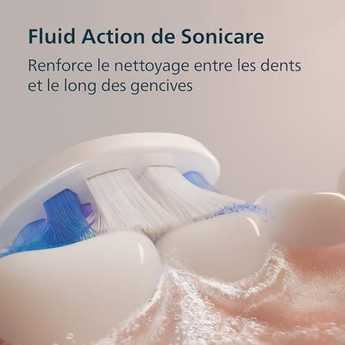 Philips Sonicare 6100 - Brosse à dents électrique sonique avec 2 modes de brossage, 3 niveaux d'intensité, Alerte de pression, EasyStart, Coffret de voyage, Blanc, HX7400/02 [Nouvelle technologie] - Image 5