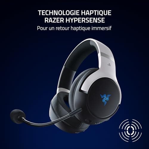 Razer Kaira HyperSpeed (Playstation Licensed) - Casque de Jeu sans Fil pour Playstation - 2,4 HyperSpeed et Bluetooth (Triforce 50mm, Microphone HyperClear, USB, multiplateforme) Blanc - Image 4
